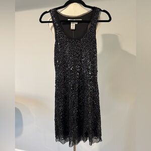 NWT Max Studio Black Sequin Midi Sleeveless Dress Size Small